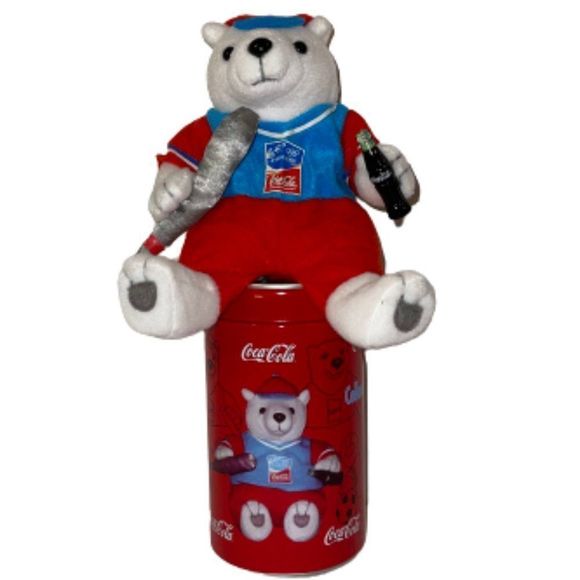 🆕Vintage Coca Cola Plush Polar Bear 2004 Athens Baseball - Picture 2 of 5